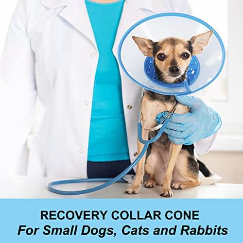 Dog Cones for Small Dogs, Adjustable 5.7-8in Pet Cone, Lightweight Recovery Elizabethan Collar for Cats, Puppies and Mini Dogs (Blue)