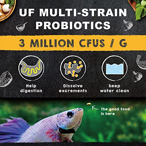 Ultra Fresh Betta Fish Food, Pro Shrimp Patties, 50% Sword Prawns + Akiami Paste Shrimps, All Natural Protein, Rich in Calcium, for Betta's Healthy Development and Cleaner Water, 0.7 oz