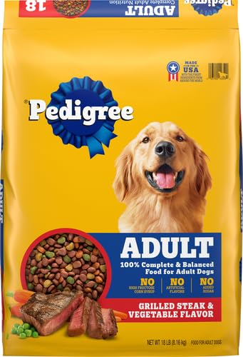 Pedigree Complete Nutrition Adult Dry Dog Food, Grilled Steak & Vegetable Flavor, 18 lb. Bag