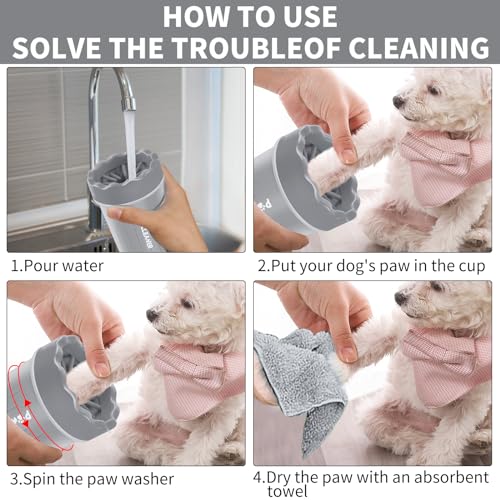 Pet Paw Washer and Foot Cleaner with Silicone Brush