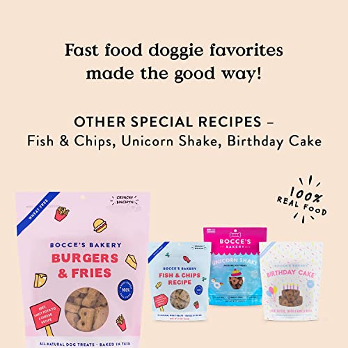 Bocce's Bakery - Limited Edition Wheat-Free Dog Treats, Burgers & Fries Biscuits, 5 oz