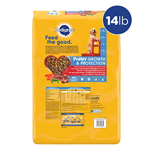 Pedigree Puppy Dry Puppy Food, Grilled Steak and Vegetable Flavor, 14 lb. Bag