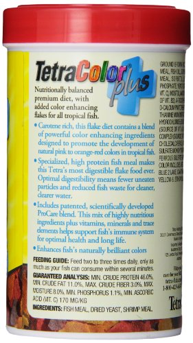 TetraColor PLUS Tropical Flakes with Color Enhancing 2.2 Ounce (Pack of 1)