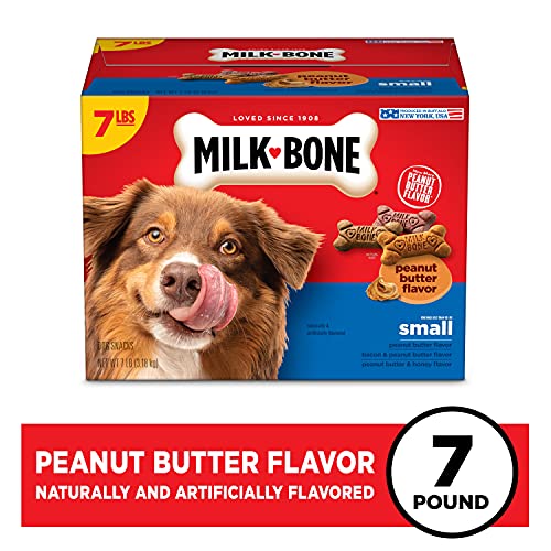 Milk-Bone Peanut Butter Flavor Dog Treats for Small Dogs, 7 Pound, Crunchy Texture Helps Freshen Breath