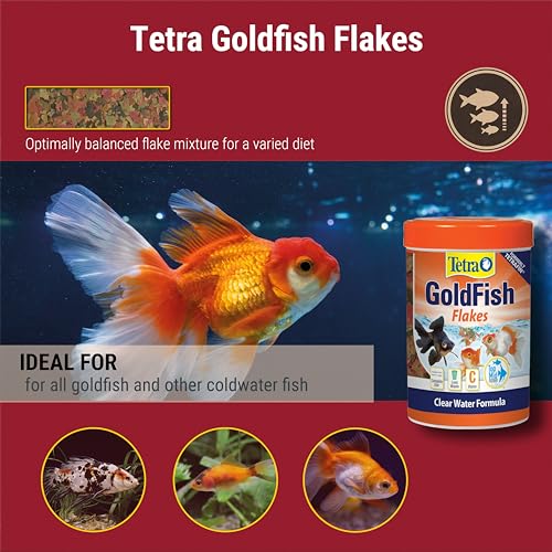 Tetra Goldfish Flakes, Nutritionally Balanced Diet For Aquarium Fish, Vitamin C Enriched Flakes, 0.42 oz