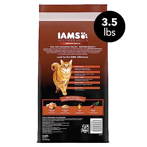 IAMS Advanced Health Immune Health Salmon and Chicken Recipe Adult Dry Cat Food, 3.5 lb. Bag, Brown, 3.50 Pound (Pack of 1)