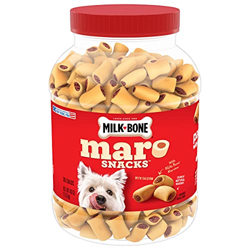 Milk-Bone MaroSnacks Dog Treats, Beef, 40 Ounce with Real Bone Marrow and Calcium