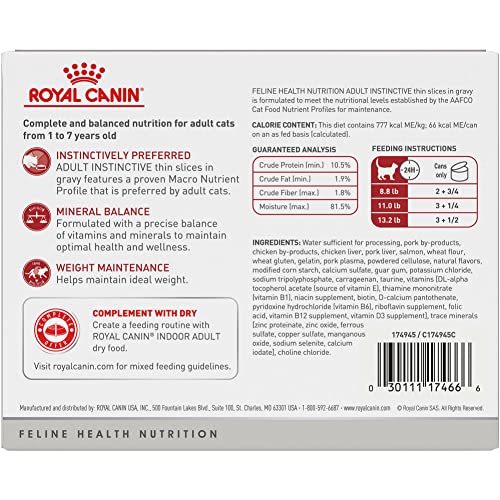 Royal Canin Adult Instinctive Thin Slices in Gravy Wet Cat Food, 3 oz can (6-pack)