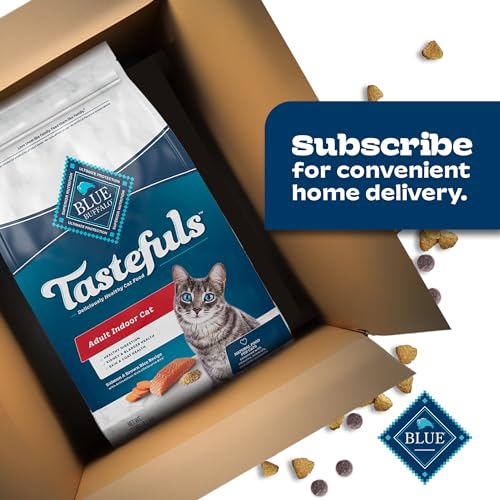 Blue Buffalo Tastefuls Natural Dry Food for Adult Indoor Cats, Salmon & Brown Rice Recipe, 3-lb. Bag