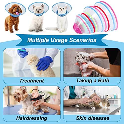 Dog Cones for Small Dogs, Adjustable 5.7-8in Pet Cone, Lightweight Recovery Elizabethan Collar for Cats, Puppies and Mini Dogs (Blue)