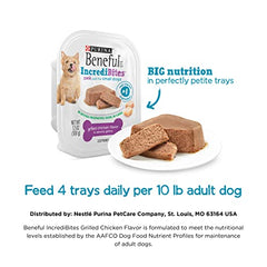 Beneful IncrediBites Pate Wet Dog Food for Small Dogs Grilled Chicken Flavor in a Savory Gravy - 3.5 Ounce (Pack of 12)