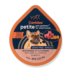 Canidae Pure Petite Small Breed Dog Cup Minced With Beef & Carrots (12 Pack), 3.5 Oz