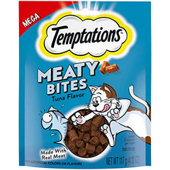 Temptations Meaty Bites Soft and Savory Cat Treats Tuna Flavor, 4.12 oz. Pouch