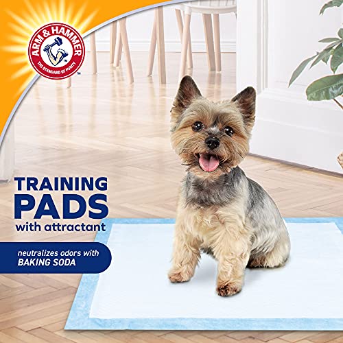 Arm & Hammer for Dogs Puppy Training Pads with Attractant | New & Improved Super Absorbent, Leak-Proof, Odor Control Quilted Puppy Pads with Baking Soda| 50 Count Wee Wee Pads