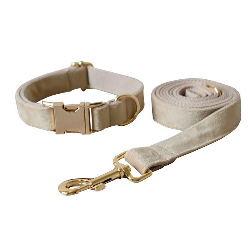 Nude velvet pet collar