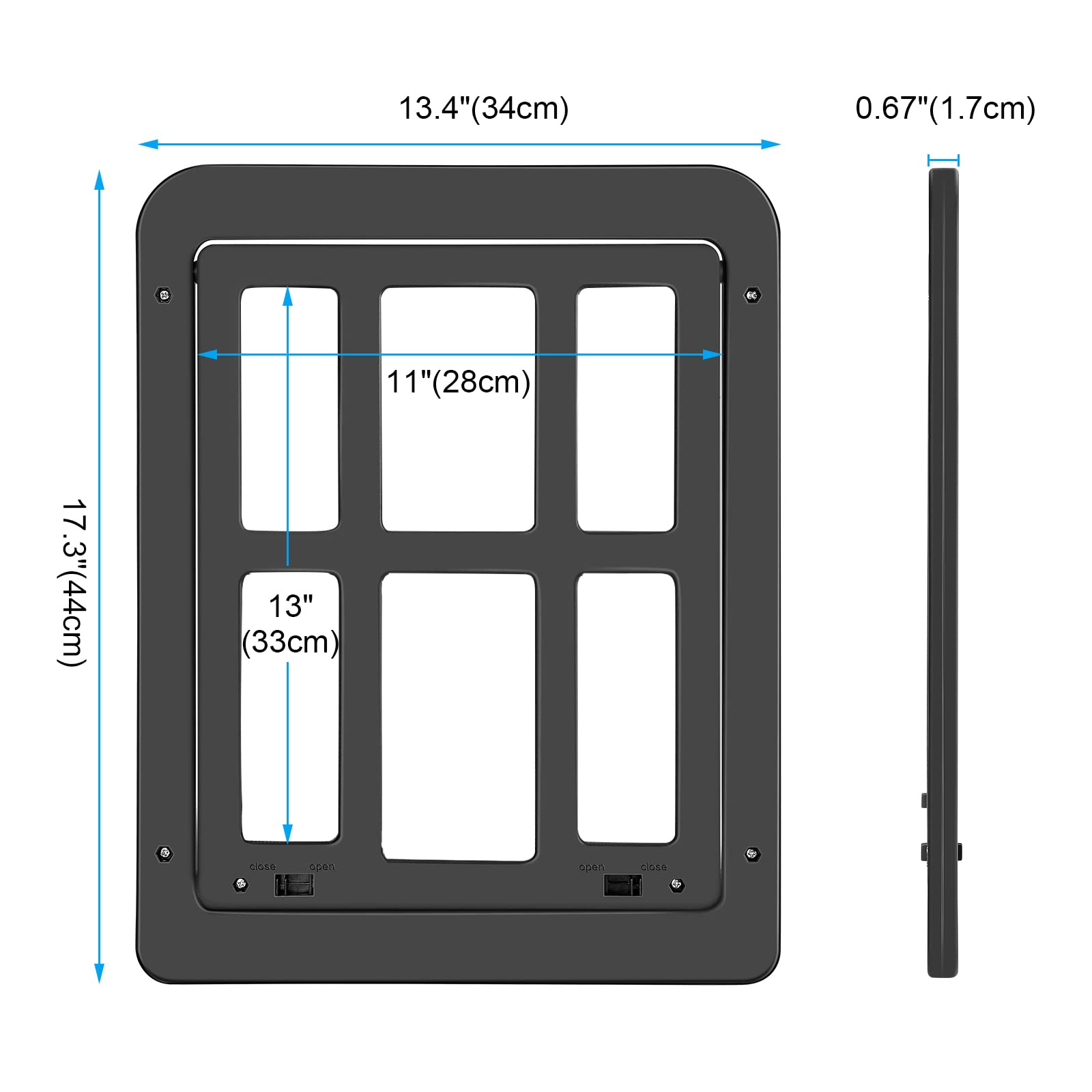 Dog Screen Door, Inside Door Flap 11x13 Inch Lockable Pet Screen Door Magnetic Closure Sturdy Doggie Door for Screen Door(Black)