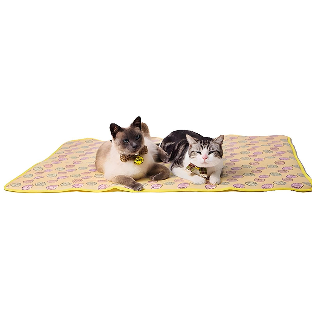 Pet Cooling Mat Cat Dog Cushion Pad Summer Cool Down Comfortable Soft for Pets and Adults (S, Yellow)