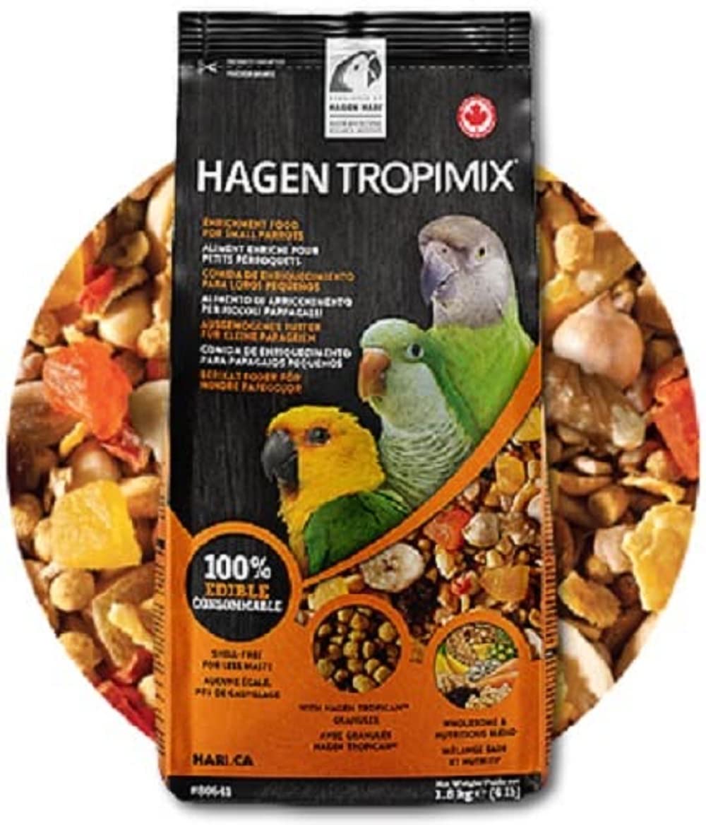 Hari Hagen Tropimix Enrichment Food for Small Parrots, 4 lb. (1.8 kg) - HARI Small Parrot Food with Seeds, Fruit, Nuts, Vegetables, Grains, and Legumes