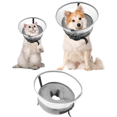 Dog Cone Collar, Inflatable Dog Cone After Surgery for Small Medium Large Dogs, Soft Dog Cone of Alternative with Enhanced Anti-Licking Guard Shield for Pets (Grey, S (Neck: 5"-8"))