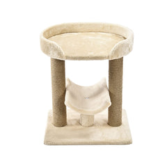 Top Platform Cat Tree With Scratching Post - 18 x 14 x 22 Inches, Indoor, Beige