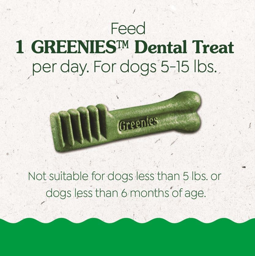 Greenies Puppy Teenie Size Natural Dental Dog Treats, 6 oz. Pack (22 Treats)