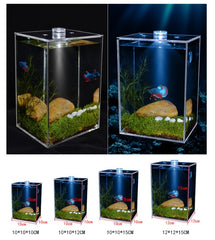 Fish tank creative transparent white square