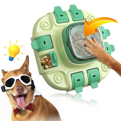 Dog Puzzle Toys for Small/Medium/Large Dogs Slow Feeder w/Button Level 2 in 1 Boredom Busters Keep Them Busy Enrichment Toy Puzzles Food/Treat Dispenser Puppy Brain Mental Stimulation Game MLD