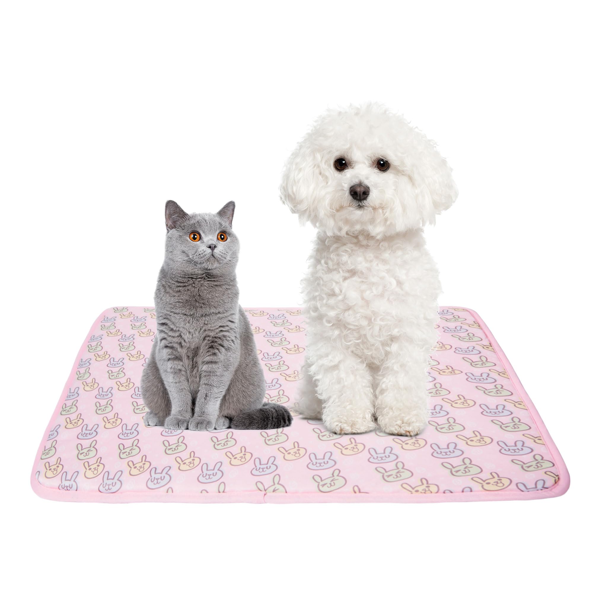 Pet Cooling Mat Cat Dog Cushion Pad Summer Cool Down Comfortable Soft for Pets and Adults (S, Pink)