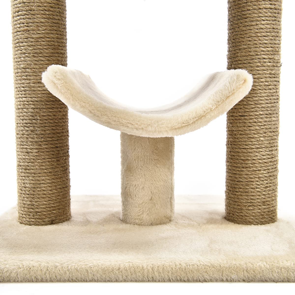 Top Platform Cat Tree With Scratching Post - 18 x 14 x 22 Inches, Indoor, Beige