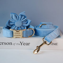 Blue Velvet Pet Collar