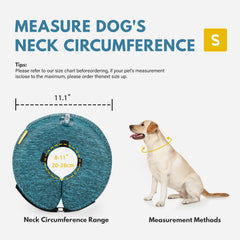 Dog Cones for Small Medium Large Dogs, Soft Cone for Dogs After Surgery Inflatable Dog Cone Alternative Recovery Donut Collar (Blue, S-Neck:8"-11")