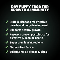 Bully Max Puppy Food 24/14 High Protein & Growth Formula - Dry Dog Food with Lamb and Rice for Small Dogs and Large Breed Puppies - Natural, Slow-Cooked, Sensitive Stomach Pet Food, 5-Pound Bag