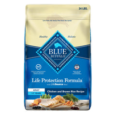 Blue Buffalo Life Protection Formula Adult Dry Dog Food, Helps Build and Maintain Strong Muscles, Made with Natural Ingredients, Chicken & Brown Rice Recipe, 34-lb. Bag