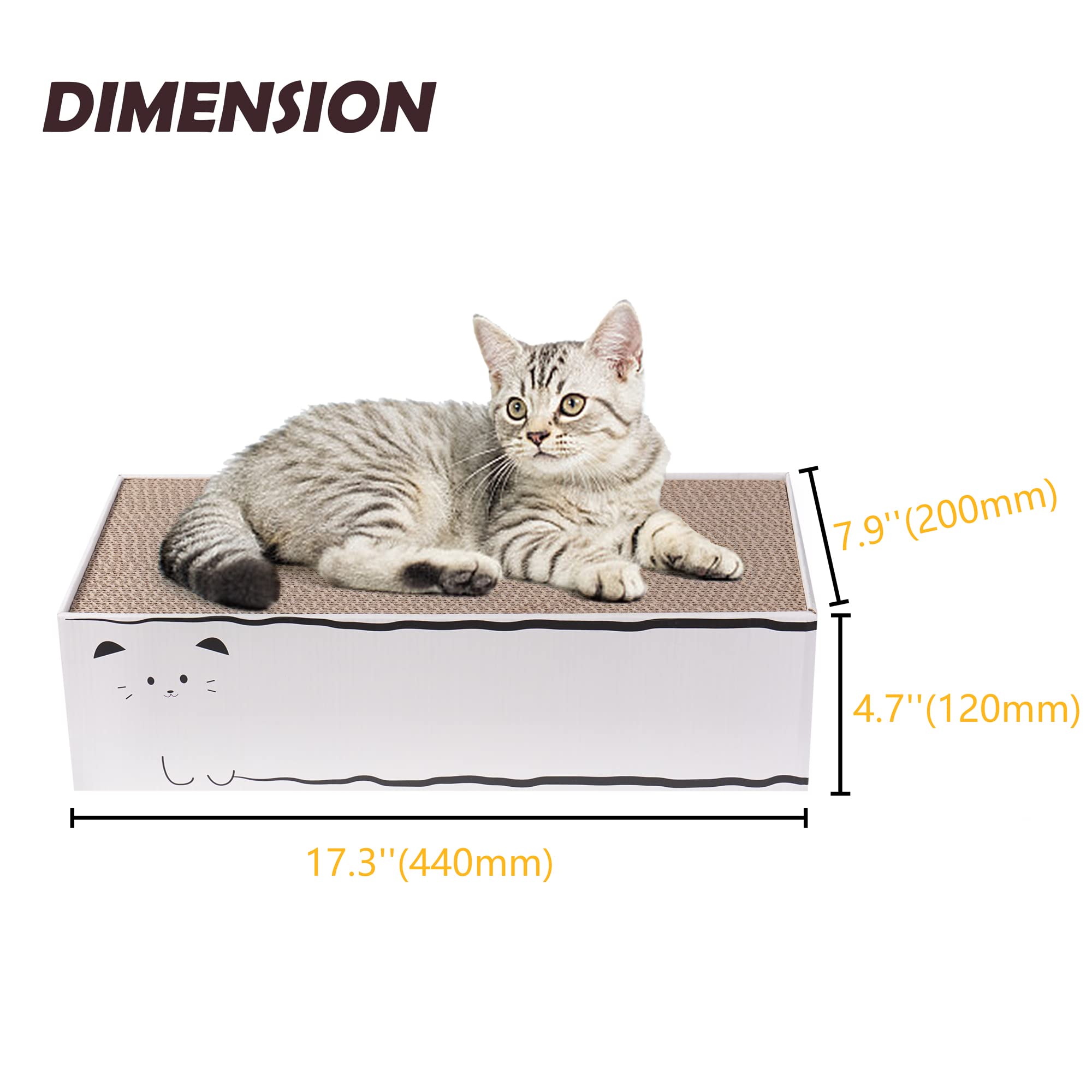 Smartbean Cat Scratcher, 17.3"L x 7.9"W x 4.7"H, Reversible Design for Double Service Life