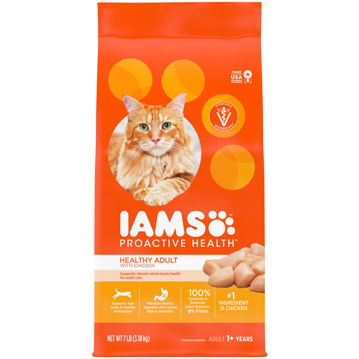 IAMS Proactive Health Healthy Adult Dry Cat Food with Chicken, 7 lb. Bag