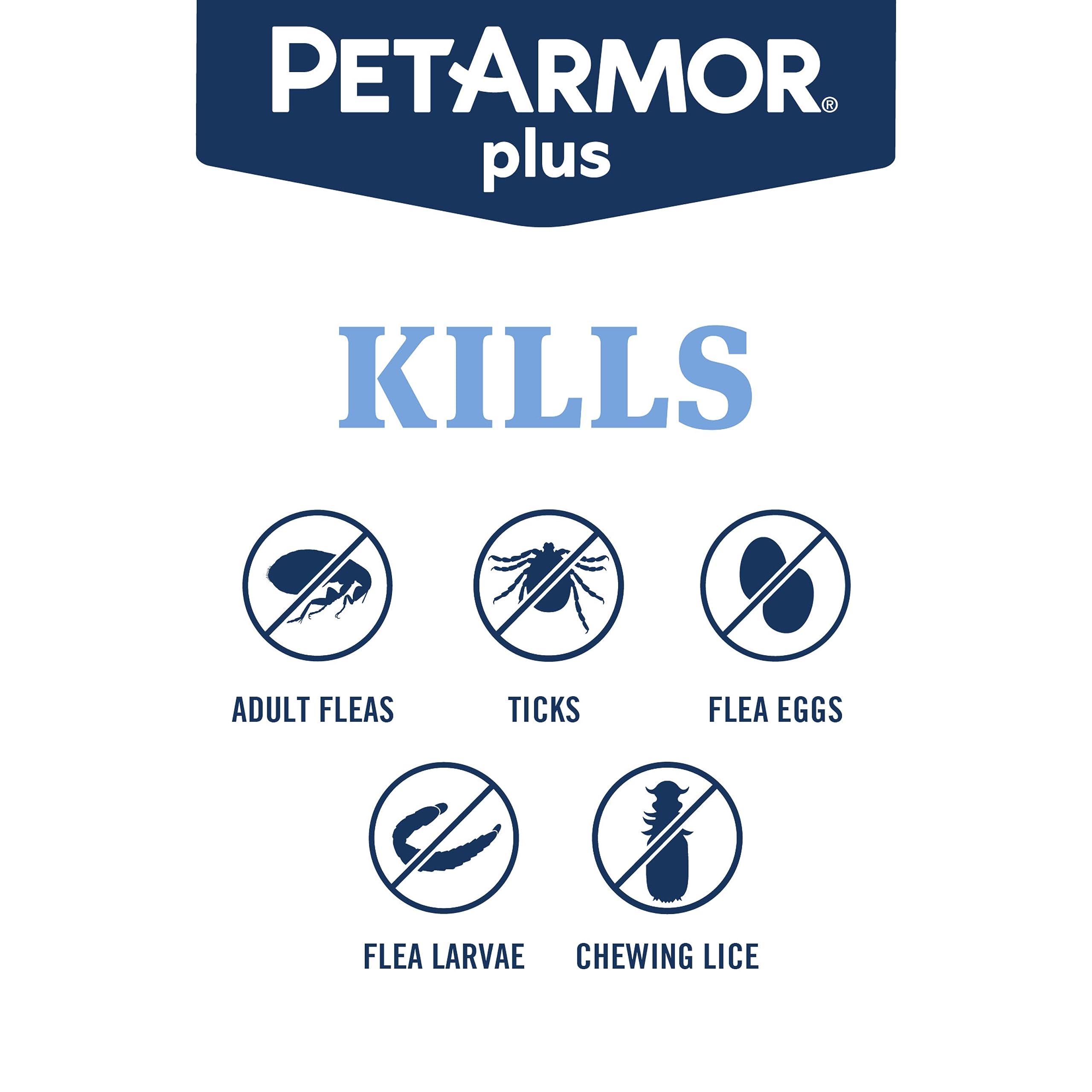 PetArmor Plus Flea and Tick Prevention for Dogs, Dog Flea and Tick Treatment, 1 Dose, Waterproof Topical, Fast Acting, Small Dogs (5-22 lbs)