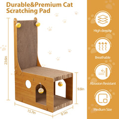 Cat Scratcher, Cat Scratching Board, L Shaped Vertical Cat Scratcher for Wall and Couch Protection, Cat Scratching Board with 4 Cat Ball Toys for Indoor Cats