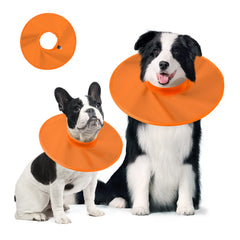 Dog Recovery Collar,Dog Soft Cone Collar Alternative After Surgery,Adjustable,Breathable E Collar for Large/Medium/Small Dogs Cats,Orange S