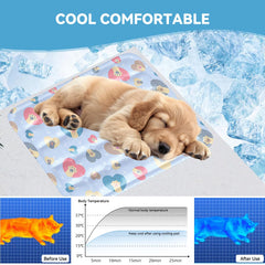 Cooling Mat for Small Dogs Cats, 11.8" x 15.75" Pet Cooling Pad, Summer Puppy Cat Cooling Sleeping Bed, Indoor/Outdoor Cooling Blanket, Anti Slip/Scratch Resistance