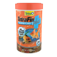 TetraFin Plus Goldfish Flakes 2.2 Ounces, Balanced Diet, With Algae To Promote Health,Oranges