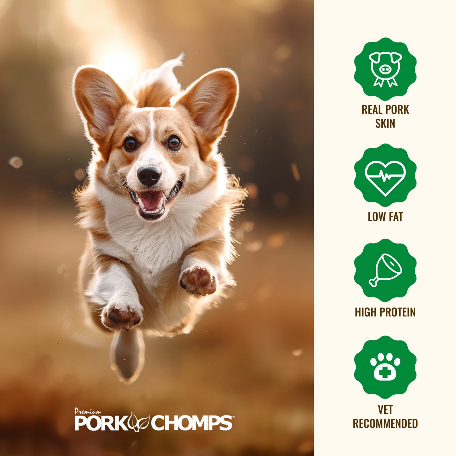 Pork Chomps Roasted Pork Skin Dog Chews, 6-inch Twists, 4 Count