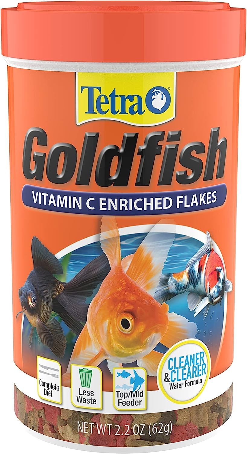 Tetra Goldfish Flakes, Nutritionally Balanced Diet For Aquarium Fish, Vitamin C Enriched Flakes, 2.2 oz