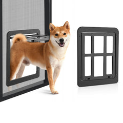 Dog Screen Door, Inside Door Flap 11x13 Inch Lockable Pet Screen Door Magnetic Closure Sturdy Doggie Door for Screen Door(Black)