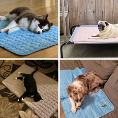 Summer Cooling Mat & Sleeping Pad- Water Absorption Top, Materials Safe, Easy Carry, EZ Clean. Keep Cooling for Pets, Kids and Adults.(Blue, 28" x 22")