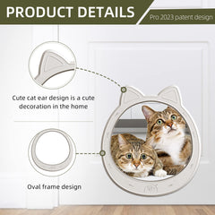 Large Cat Door, Cat Door Interior Door, No Flap Cat Door, Easy to Install, Strong Pet Door for Cat, No Training, Up to 22 LBS, White