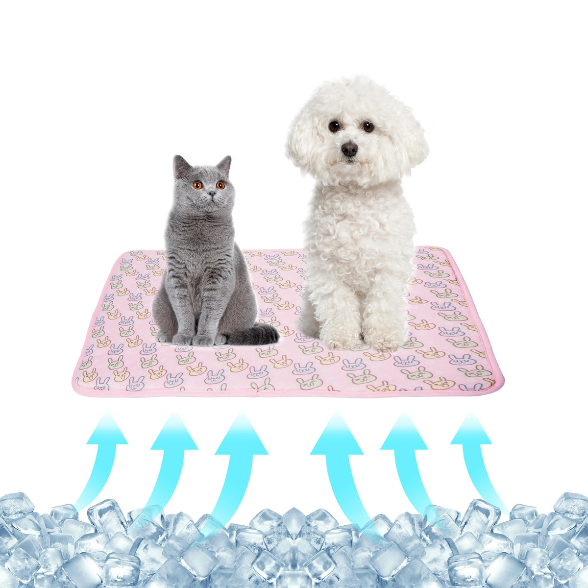 Pet Cooling Mat Cat Dog Cushion Pad Summer Cool Down Comfortable Soft for Pets and Adults (S, Pink)