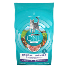 Purina ONE Natural Cat Food for Hairball Control, +PLUS Hairball Formula - 3.5 lb. Bag