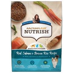 Rachael Ray Nutrish Premium Natural Dry Cat Food with Added Vitamins, Minerals & Other Nutrients, Real Salmon & Brown Rice Recipe, 6 Pound Bag