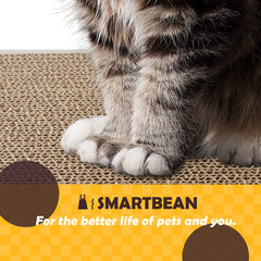 Smartbean Cat Scratcher, 17.3"L x 7.9"W x 4.7"H, Reversible Design for Double Service Life