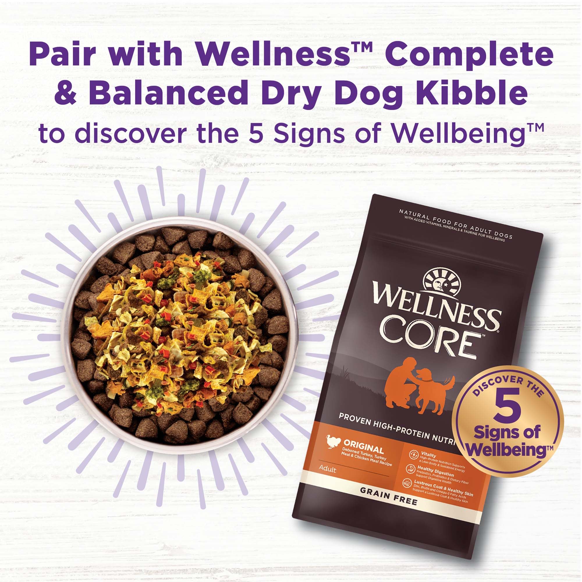 Wellness CORE Bowl Boosters Digestive Health Dog Food Topper, 4 Ounce Bag